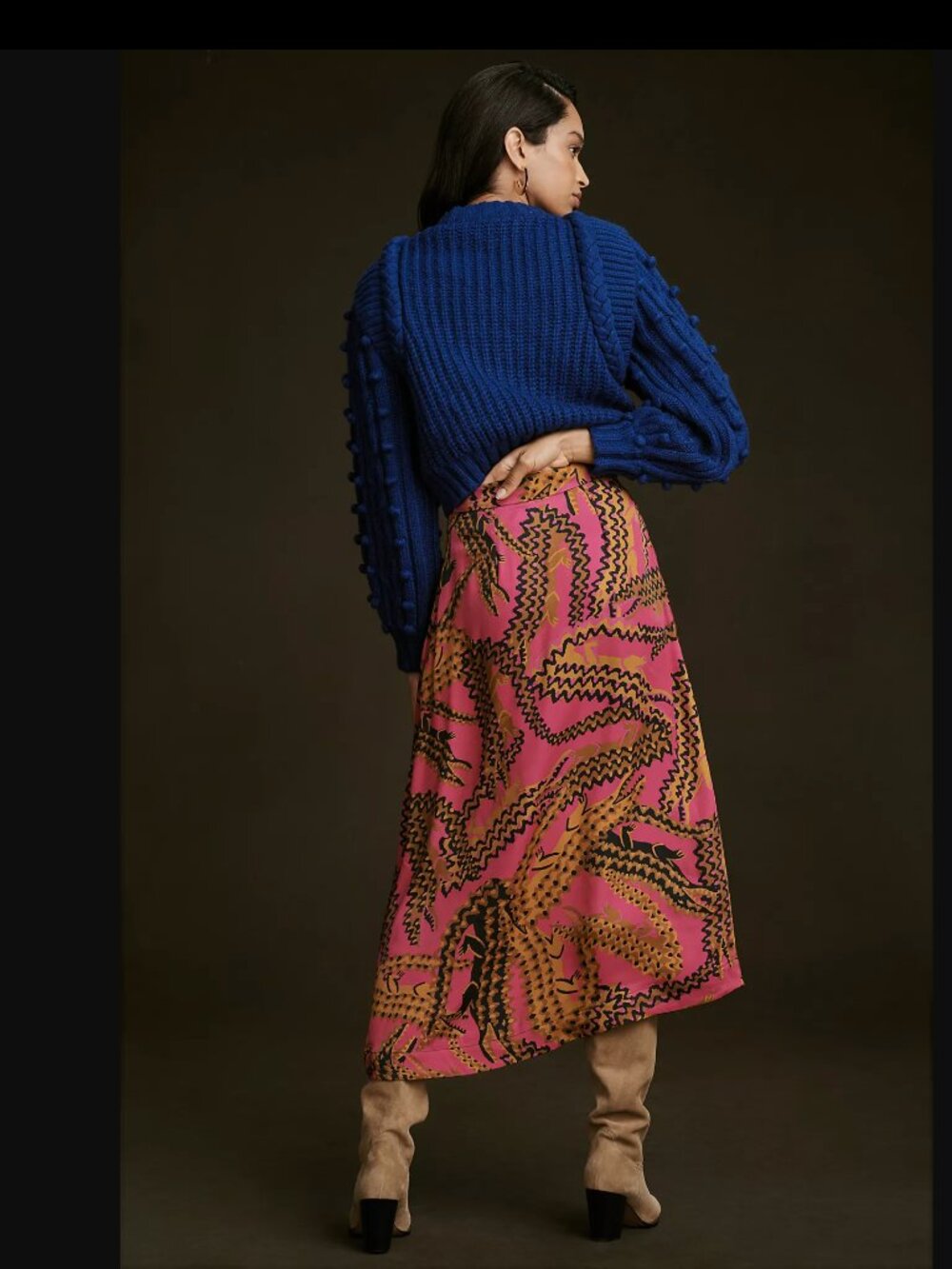 Farm Rio Women's Crocodile-print Satin Midi-skirt size S - Picture 6 of 13